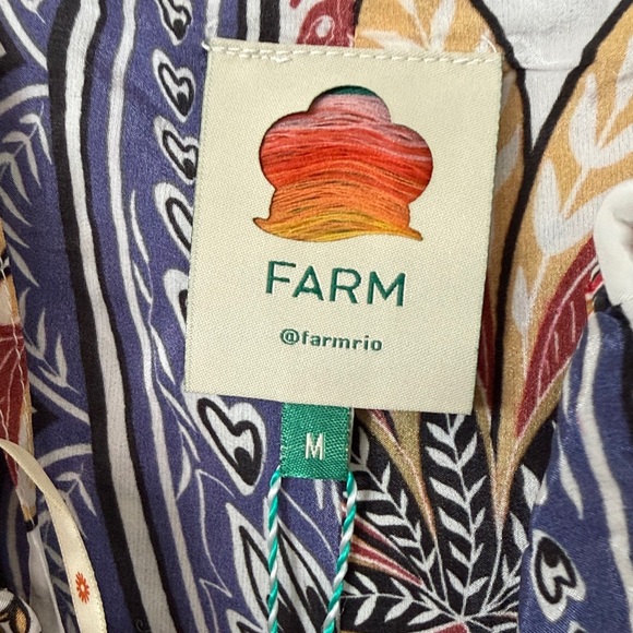 FARM Rio White Maxi Dress with Blue, Red and Yellow Paisley Print - Picture 2 of 10